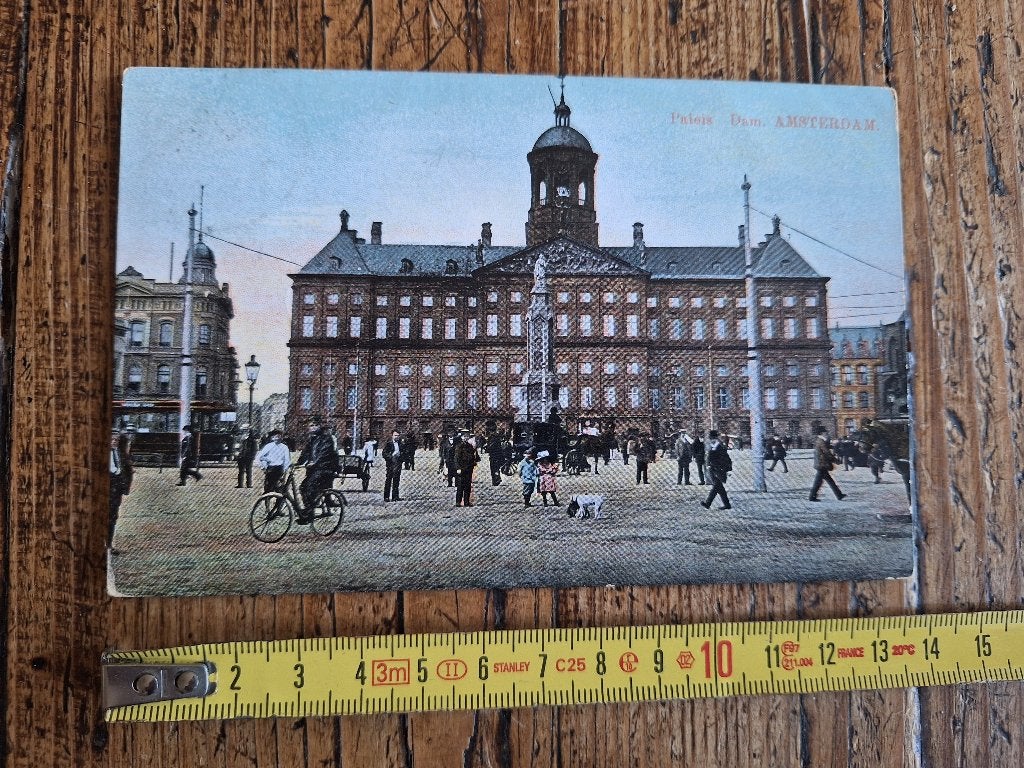 Amsterdam ansicht PALEIS OP DE DAM met 'Naatje' 1900?, Verzamelen, Ophalen of Verzenden, Voor 1920, Gelopen, Noord-Holland