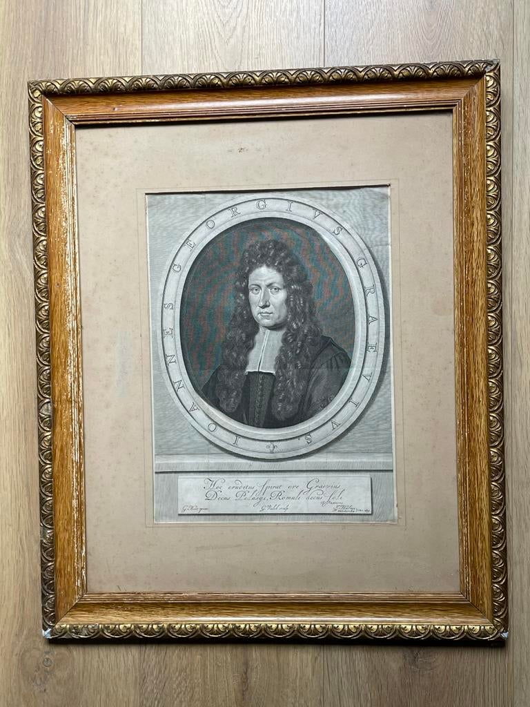 Grote staalgravure in goudkleurige lijst, Graevius, 1699, Ophalen, Gravure