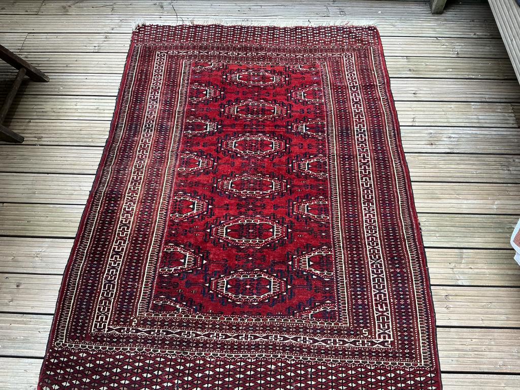 Perzisch handgeknoopt wollen vloerkleed Carpet 150 x 108 cm, Gebruikt, 100 tot 150 cm, 200 cm of meer, Ophalen of Verzenden