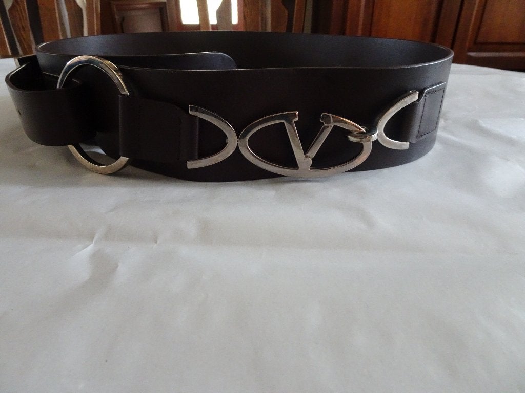 VALENTINO chocolade bruine leren riem, Kleding | Dames, Verzenden, Echt leder, VALENTINO, Bruin