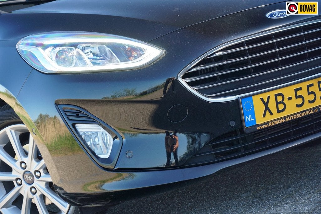 Ford Fiesta 1.0 EcoBoost Titanium AUTOMAAT | Panther Black |, Stof, Gebruikt, Euro 6, Origineel Nederlands