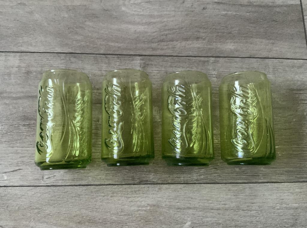 McDonalds Groen Coca Cola Blikje Glas Glazen Limited Edition, Ophalen of Verzenden, Zo goed als nieuw, Frisdrankglas