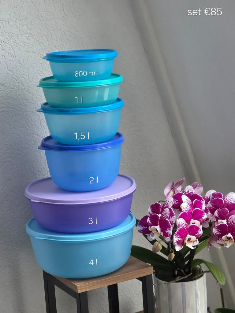 Tupperware Ruimte Kommen Set, Ophalen of Verzenden, Nieuw, Blauw, Bak of Kom