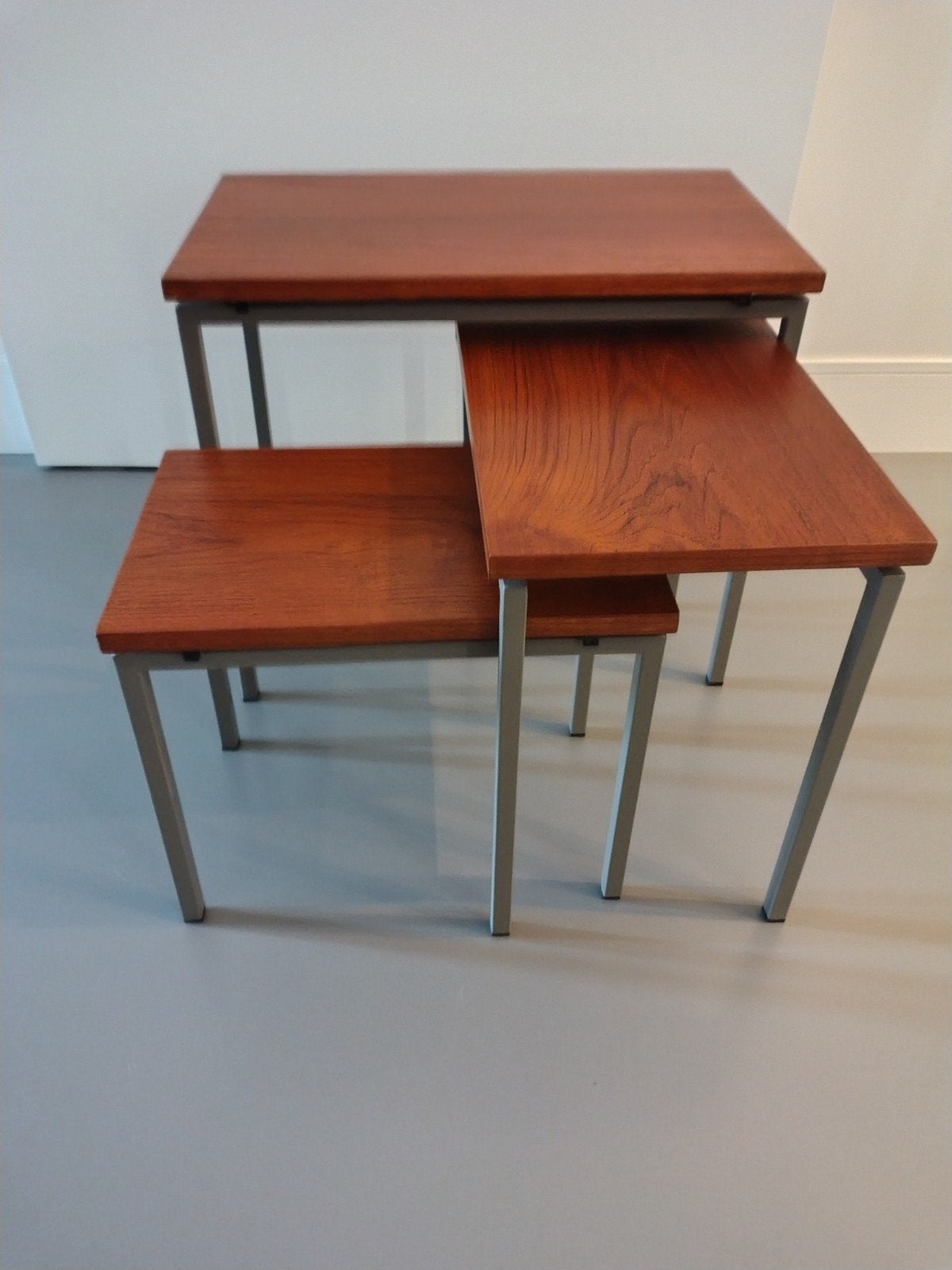 Cees Braakman bijzettafels, gerestaureerd, Ophalen, Minder dan 45 cm, Mid-century modern, Dutch design, Vintage, 55 tot 75 cm