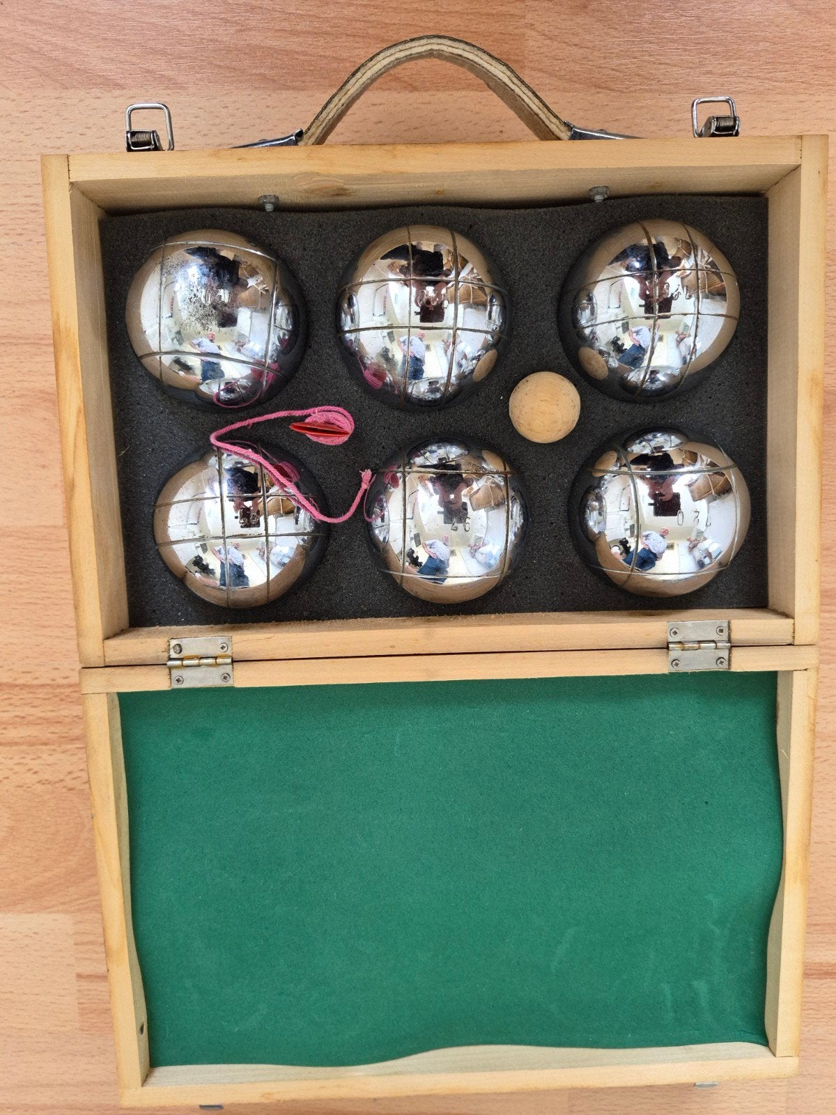Petanque set in houten kist, Ophalen, Gebruikt