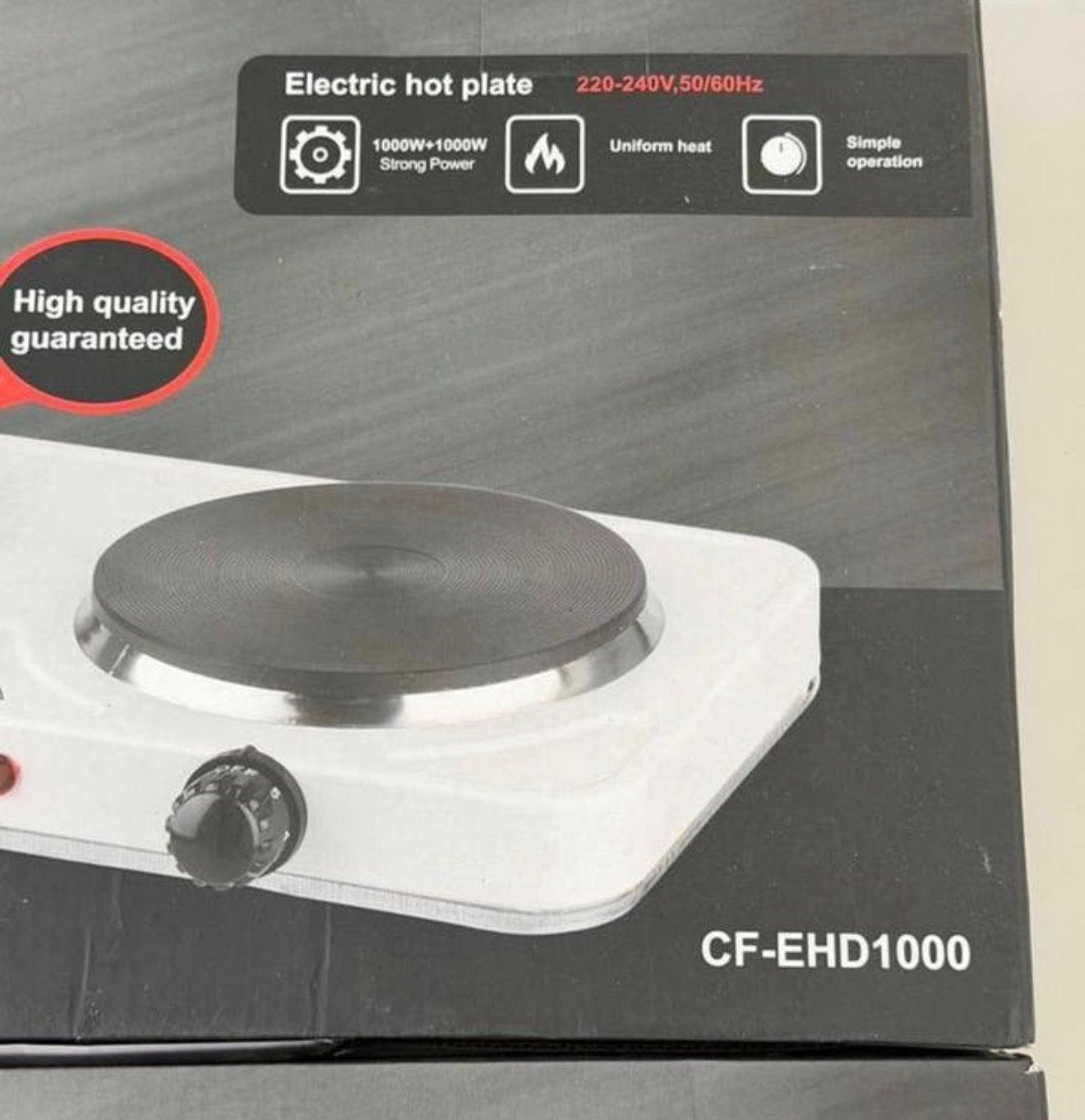 Cheffinger CF-EHD1000 Dubbele Elektrische Kookplaat – 1000W, Nieuw, 3 kookzones of minder, Ophalen of Verzenden, H