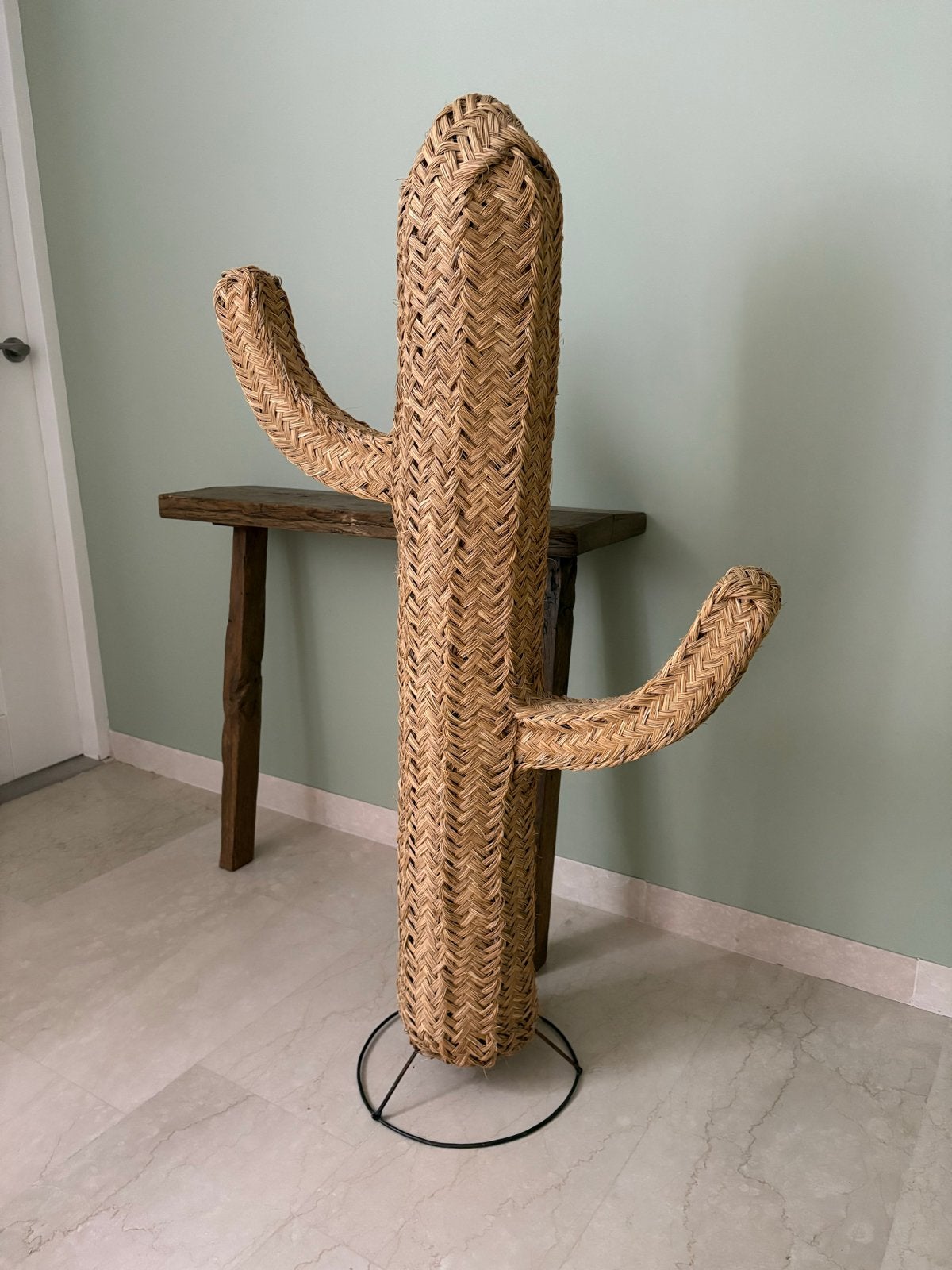 Gevlochten cactus 125cm hoog XXL - Mooi geweven decoratie, Ophalen, Boho, Zo goed als nieuw, Natuurlijk materiaal