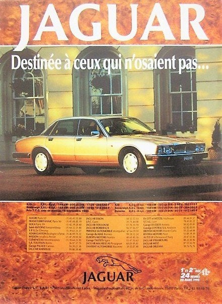 Vintage advertentie reclame Jaguar autos 1990 XJB XJ6 auto, Ophalen of Verzenden, Gebruikt, Auto's