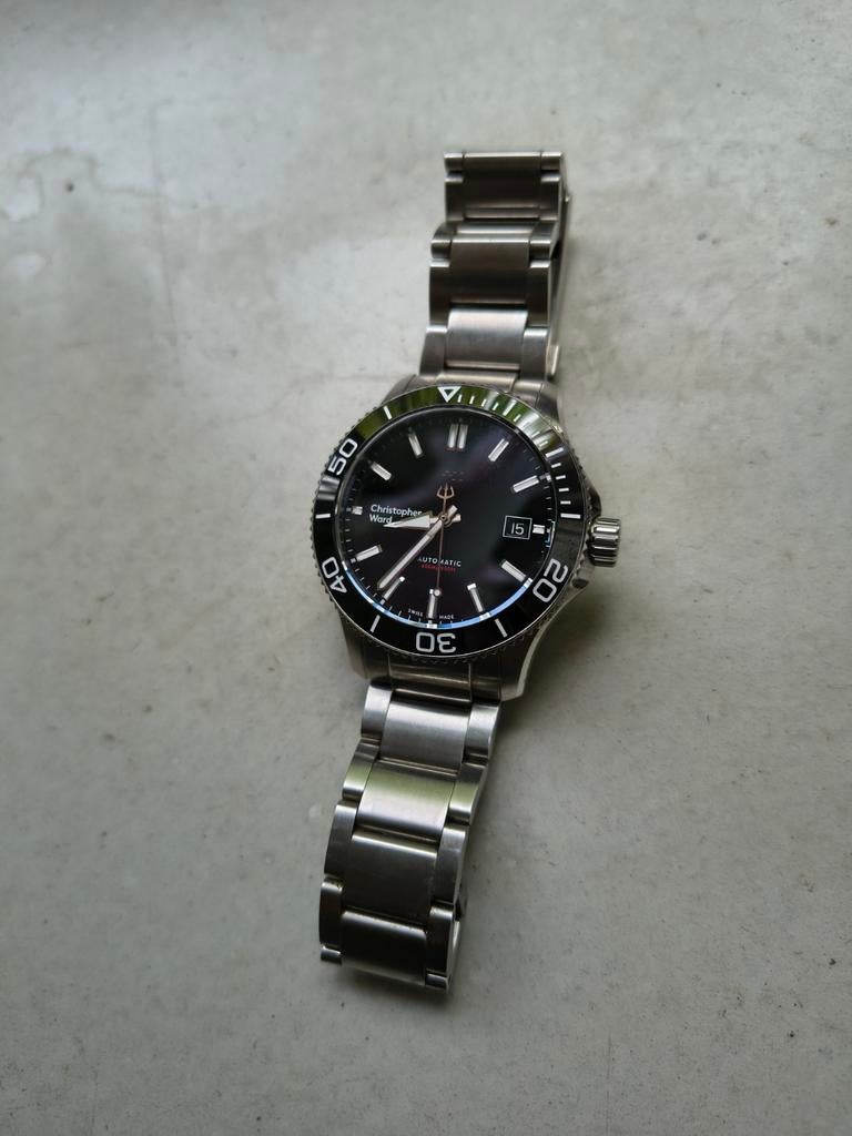 Christopher Ward C60 Trident Pro 600 duikhorloge, Staal, Staal, Polshorloge, Zo goed als nieuw