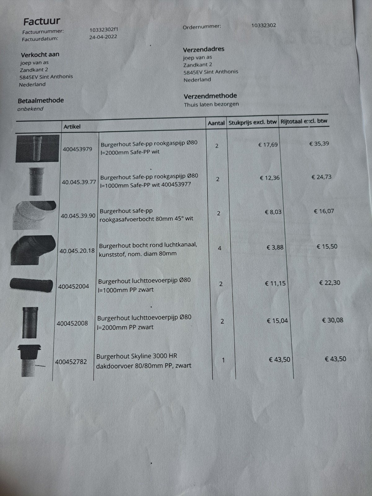 Burgerhout Skyline 3000 HR dakdoorvoer 80mm PP zwart - Nieuw, Ophalen, Nieuw, Ventilator en Afzuiger