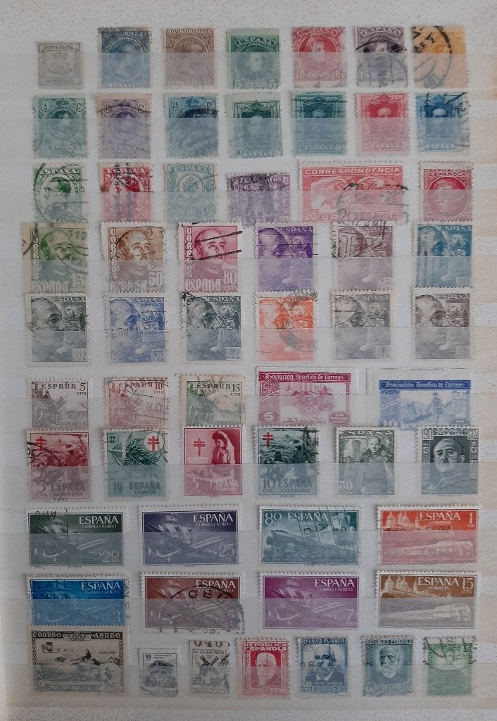 7 Kaarten Oude Klassieke Postzegels Spanje Nr. 8 Gestempeld, Postzegels en Munten, Postzegels | Europa | Spanje, Ophalen, Gestempeld