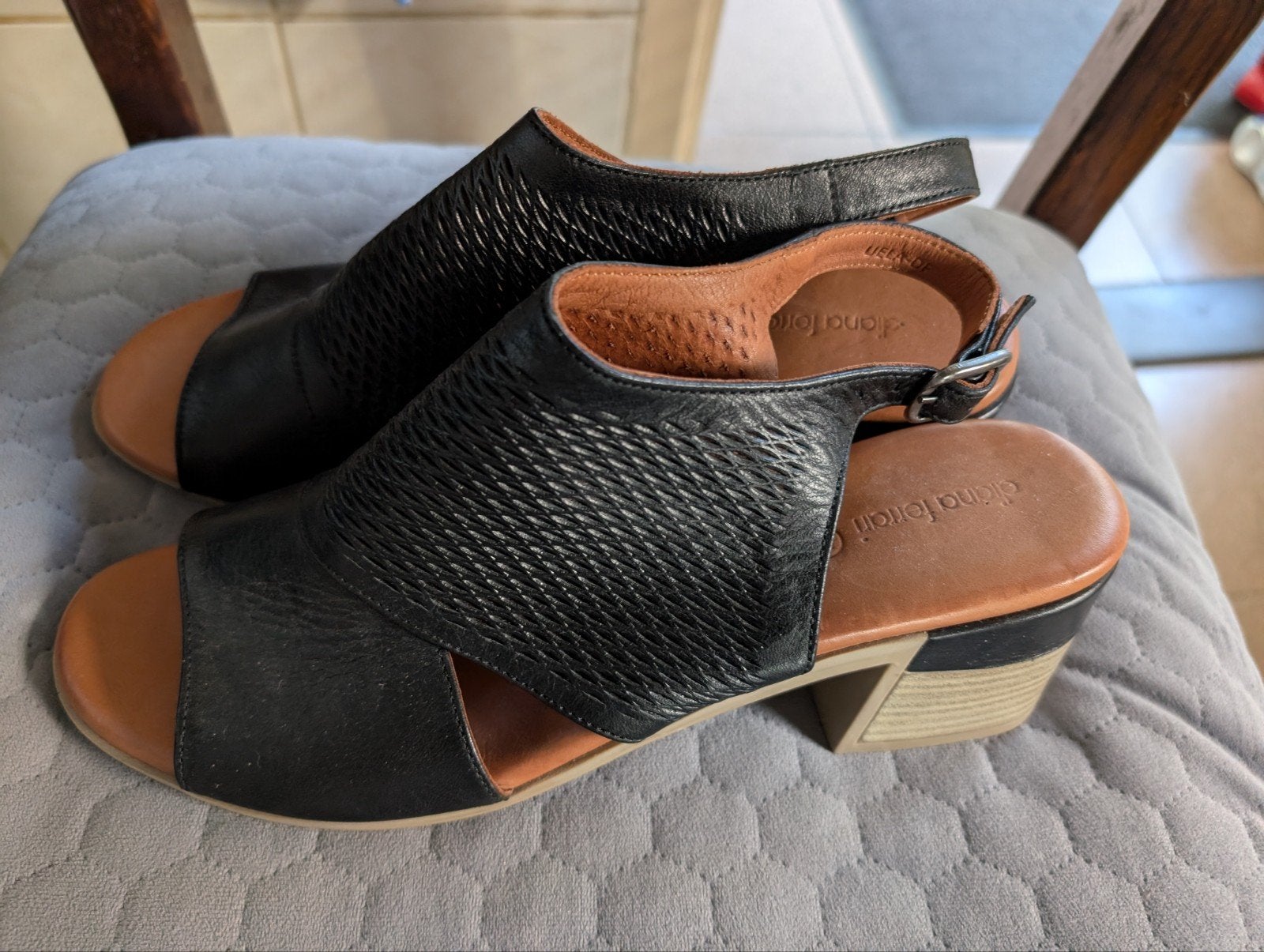 Diana Ferrani Zwarte Leren Sandalen Maat 41, Zwart, Diana Ferrani, Zo goed als nieuw, Sandalen of Muiltjes