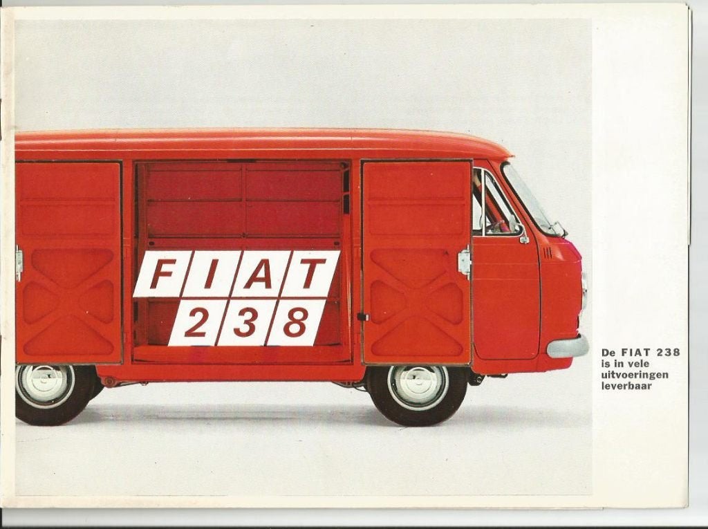 Fiat 238 brochure folder 1969 bus ambulance ziekenauto, Boeken, Verzenden, Zo goed als nieuw, Overige merken