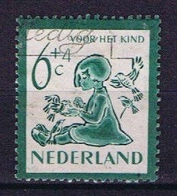 Nederland 1950 nr. 565 Kinderzegel Meisje met vogels GEST, Verzenden, Gestempeld, Overige thema's