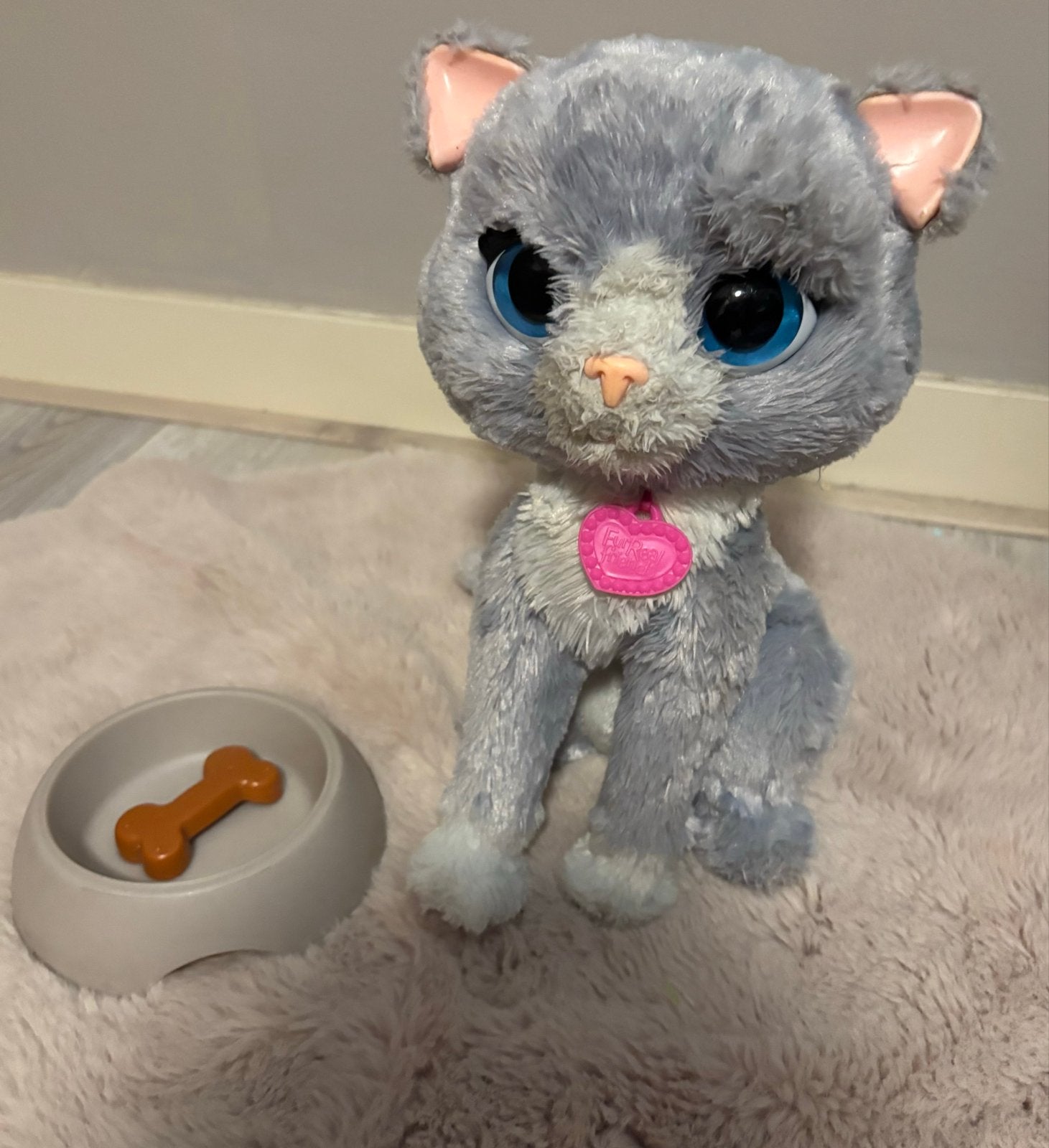 FurReal Friends interactieve poes met eetbakje, Kinderen en Baby's, Overige merken, Grijs, Ophalen of Verzenden, Zo goed als nieuw