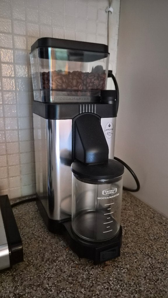 Moccamaster KM5 koffiemolen zilver, Ophalen of Verzenden, Zo goed als nieuw, Overige merken, Koffiemolen