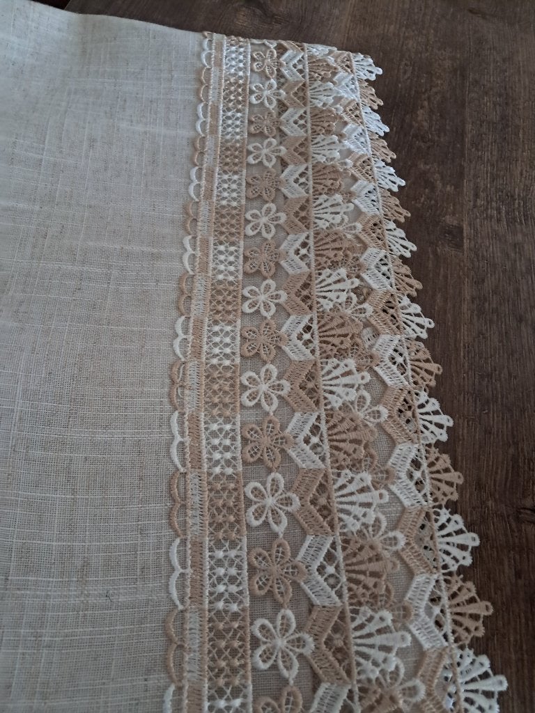 Tafelkleed beige, Huis en Inrichting, Sierrand, Linnen, Nieuw, Ophalen of Verzenden