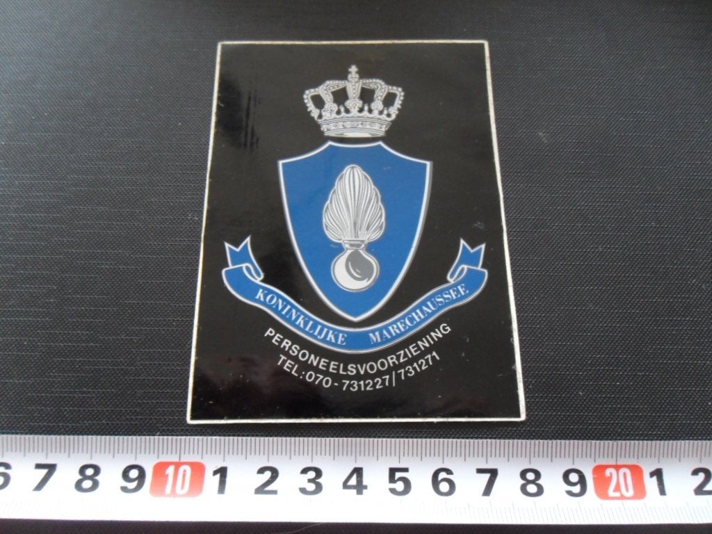 sticker Leger Politie KMAR Koninklijke Marechaussee, Verzamelen, Ophalen, Zo goed als nieuw