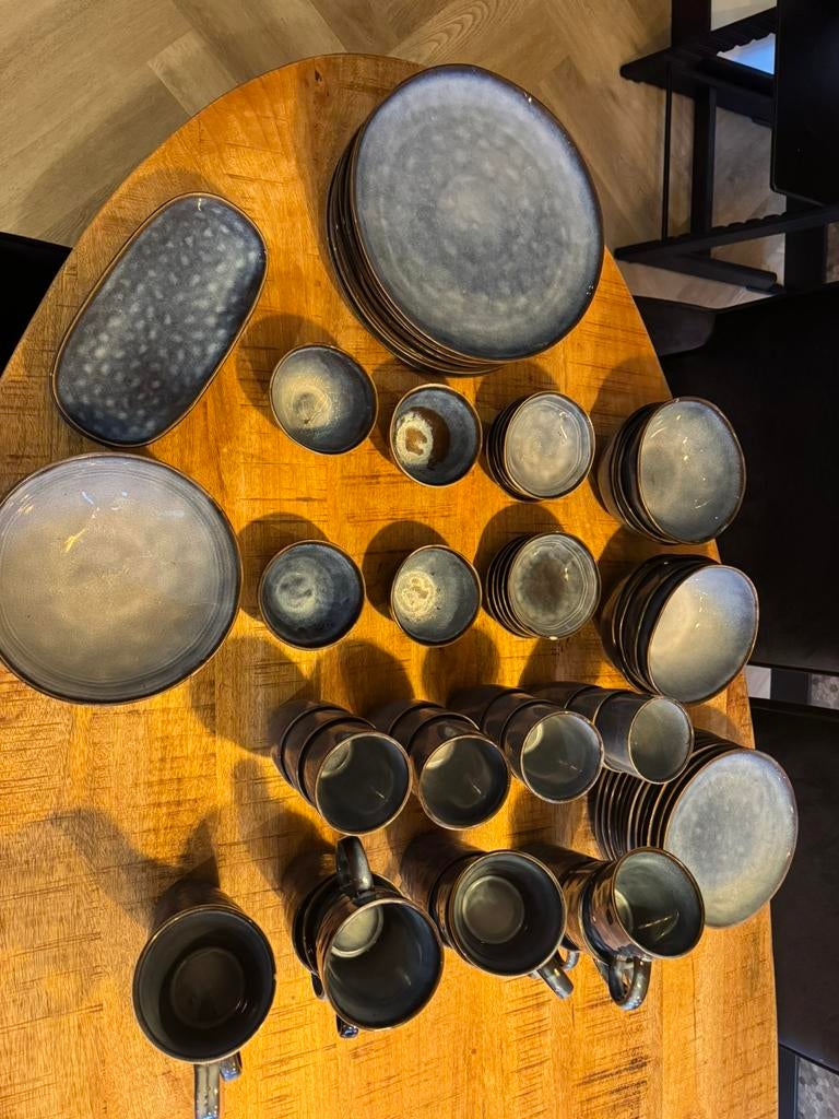 Xenos servies Toscane blauw, Huis en Inrichting, Keuken | Servies, Ophalen, Gebruikt, Effen, Aardewerk