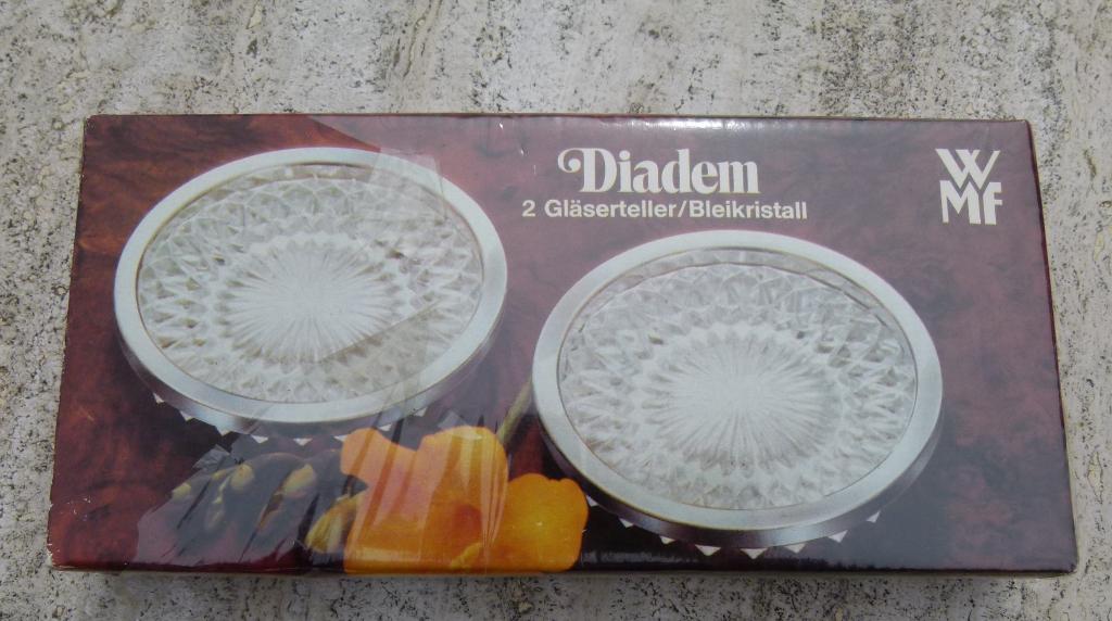 WMF Diadem 2 Fles Onderzetters met Verzilverde Rand KADO TIP, Overige typen, Nieuw, Ophalen of Verzenden, Glas
