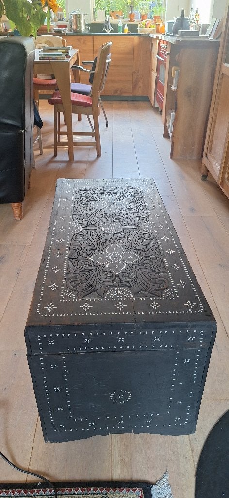 Handgemaakte houten ingelegde kist, Huis en Inrichting, Ophalen, Minder dan 50 cm, 75 tot 100 cm, 5 – 50