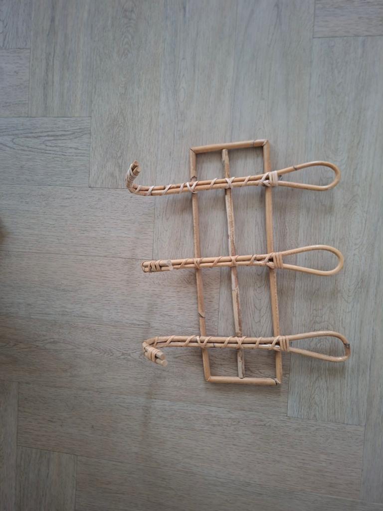 Leuke retro/vintage bamboe/rotan wandkapstok, Gebruikt, Minder dan 100 cm, Hout, Ophalen