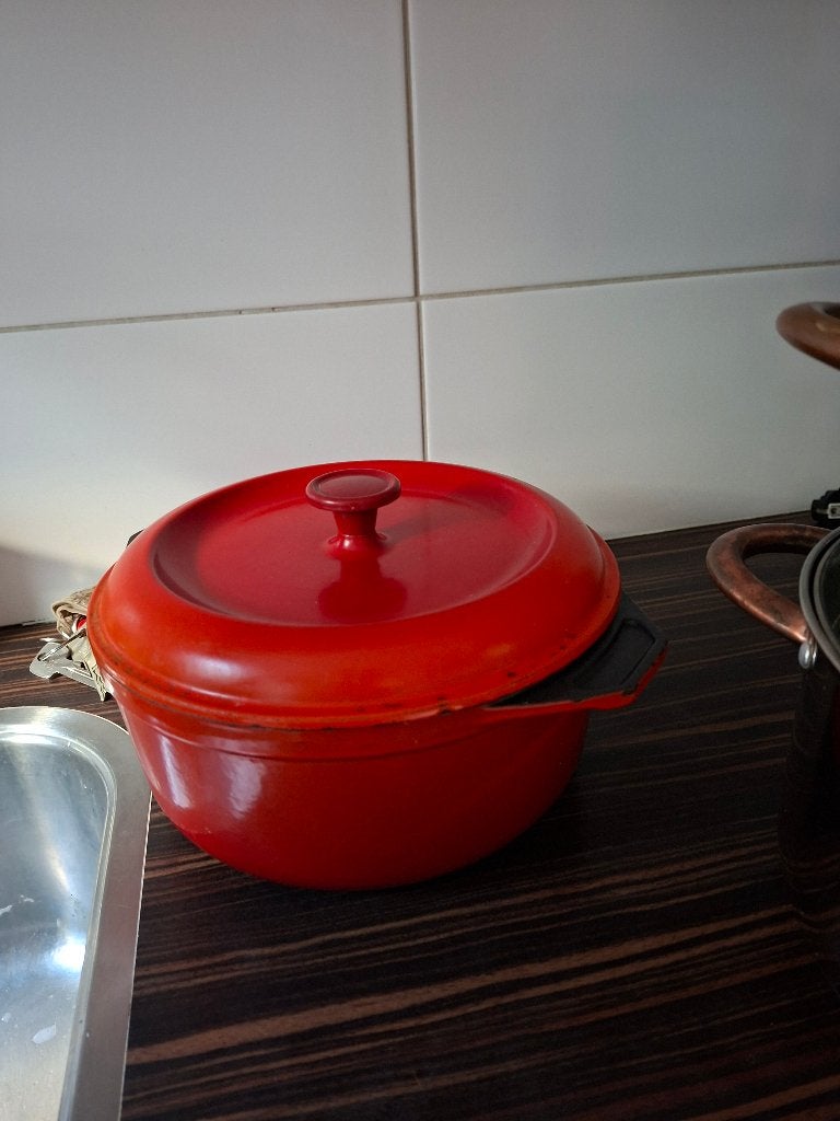 Rode gietijzeren braadpan met deksel, Ophalen, Gebruikt, Geschikt voor inductie, Overige merken