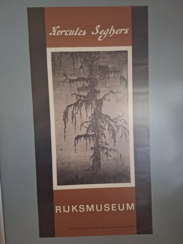 Affiche , poster Rijksmuseum / Hercules Seghers 1967, Ophalen of Verzenden, Gebruikt, A1 t/m A3