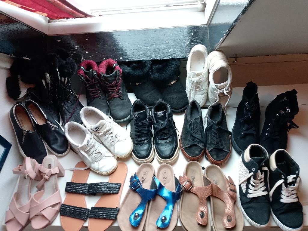 Pakket Dames Schoenen Maat 39 Totaal 14 Paar, Overige kleuren, Overige typen, Ophalen of Verzenden, Nike, fila, sds enz
