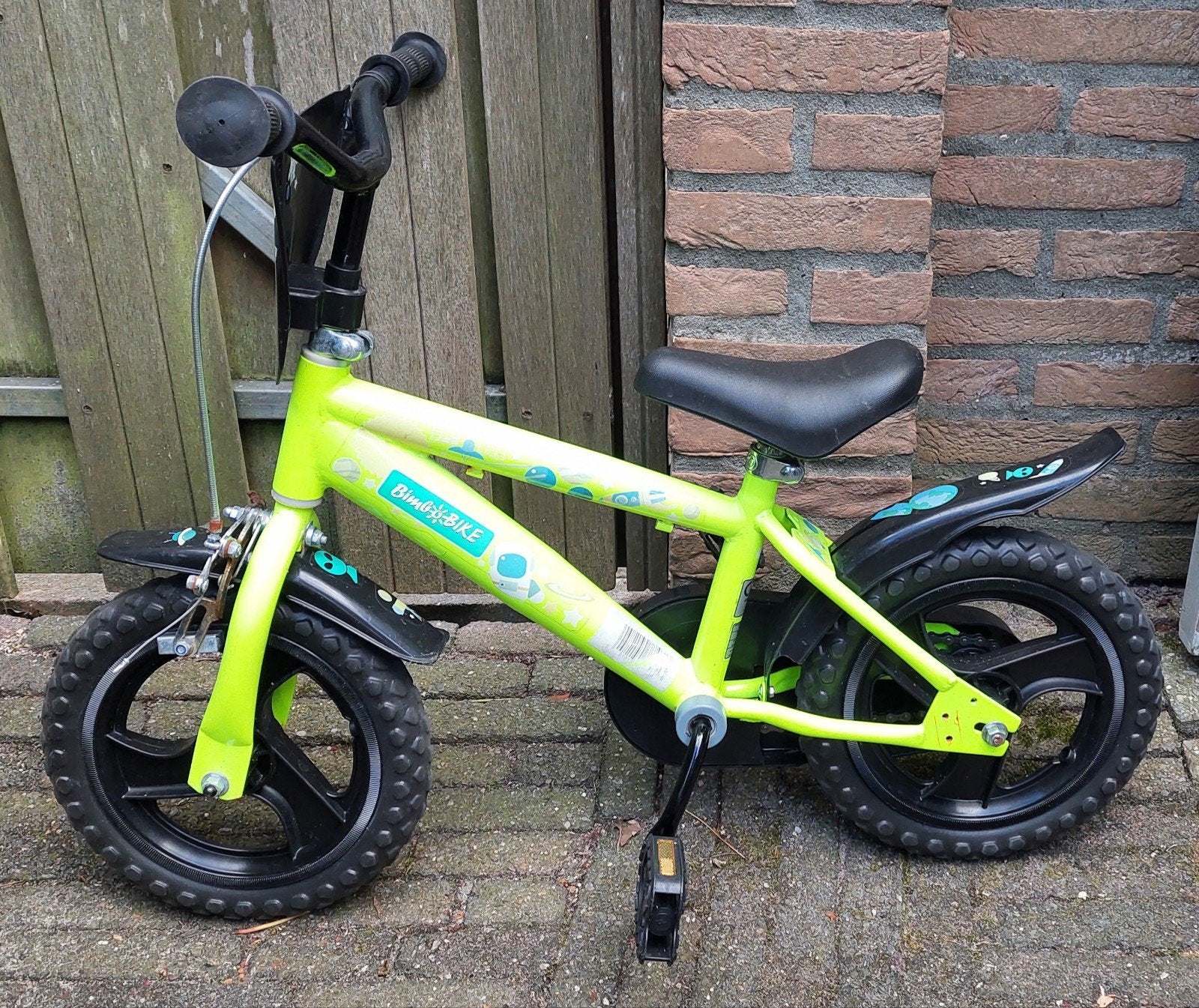Neon Galaxy kinderfiets, 12 inch, Ophalen, Gebruikt, Bimbo Bike, Velgrem