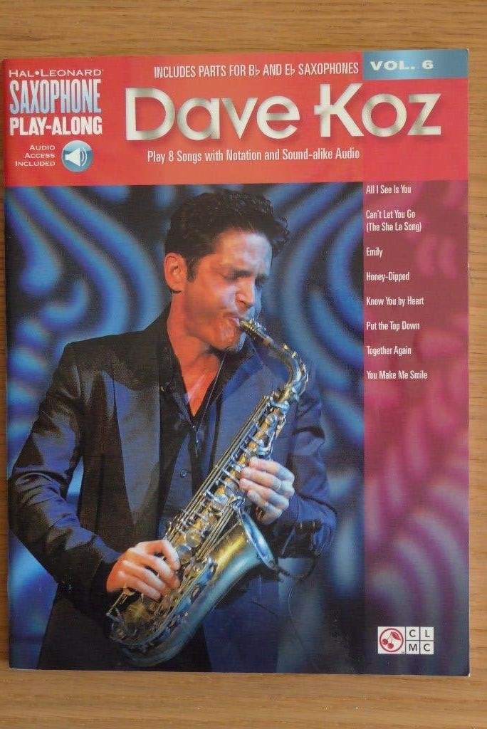Dave Koz Saxophone PlayAlong Volume 6 Hal Leonard, Ophalen of Verzenden, Zo goed als nieuw, Jazz, Saxofoon