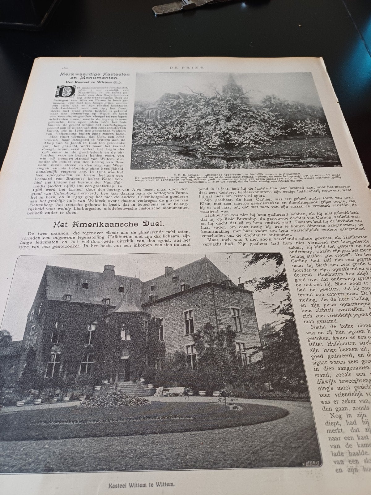 artikel kasteel Wittem 1911, Verzamelen, Ophalen of Verzenden, Voor 1920, Knipsel(s)