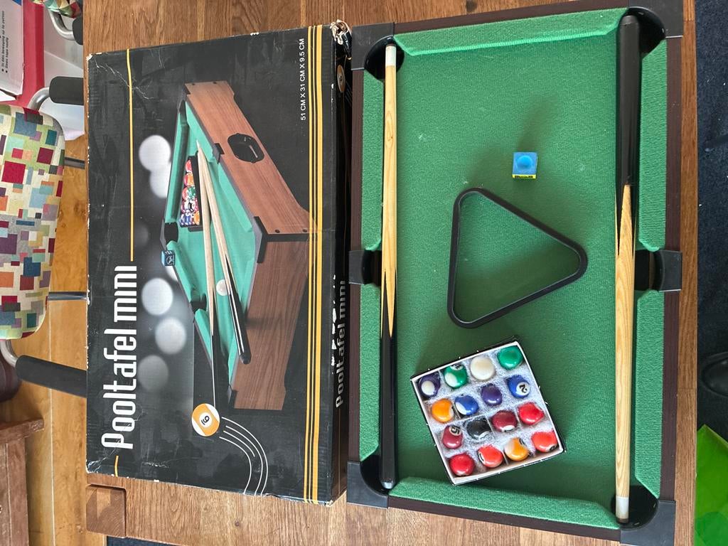 Mini Pooltafel, Sport en Fitness, Biljarten en Poolen, Ophalen, Gebruikt, Pooltafel