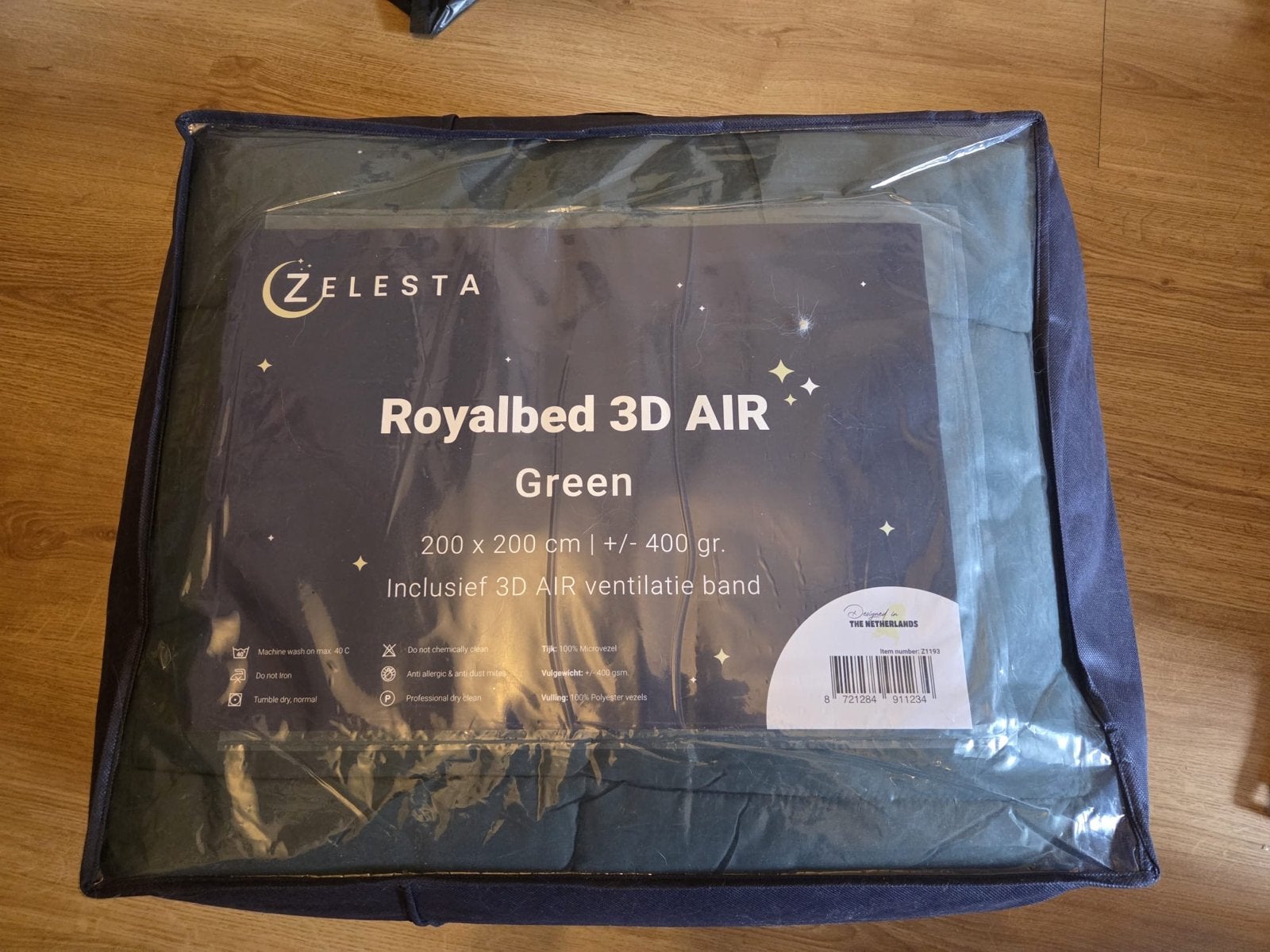 Zelesta Royalbed 3D Air Groen Dekbed 200x200 cm, Ophalen, Nieuw, Groen, Deken of Dekbed
