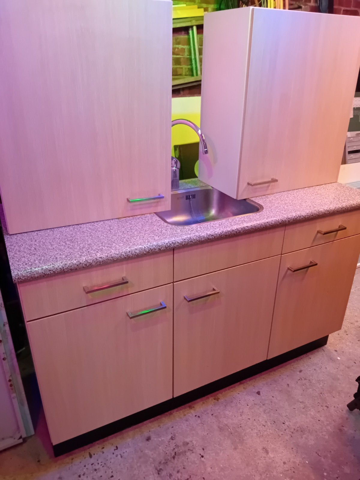 keukenblok inclusief 2 bovenkasten, Ophalen, Gebruikt, Wit, Enkelwandige keuken