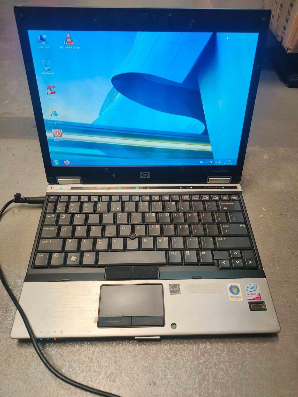 HP EliteBook 2530p Laptop met Windows 7, Gebruikt, HDD, Qwerty, Minder dan 2 Ghz