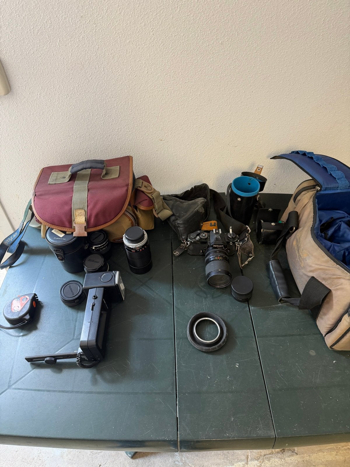 Nikon FM Spiegelreflexcamera met diverse lenzen en accessoir, Ophalen of Verzenden, Gebruikt, Spiegelreflex, Nikon