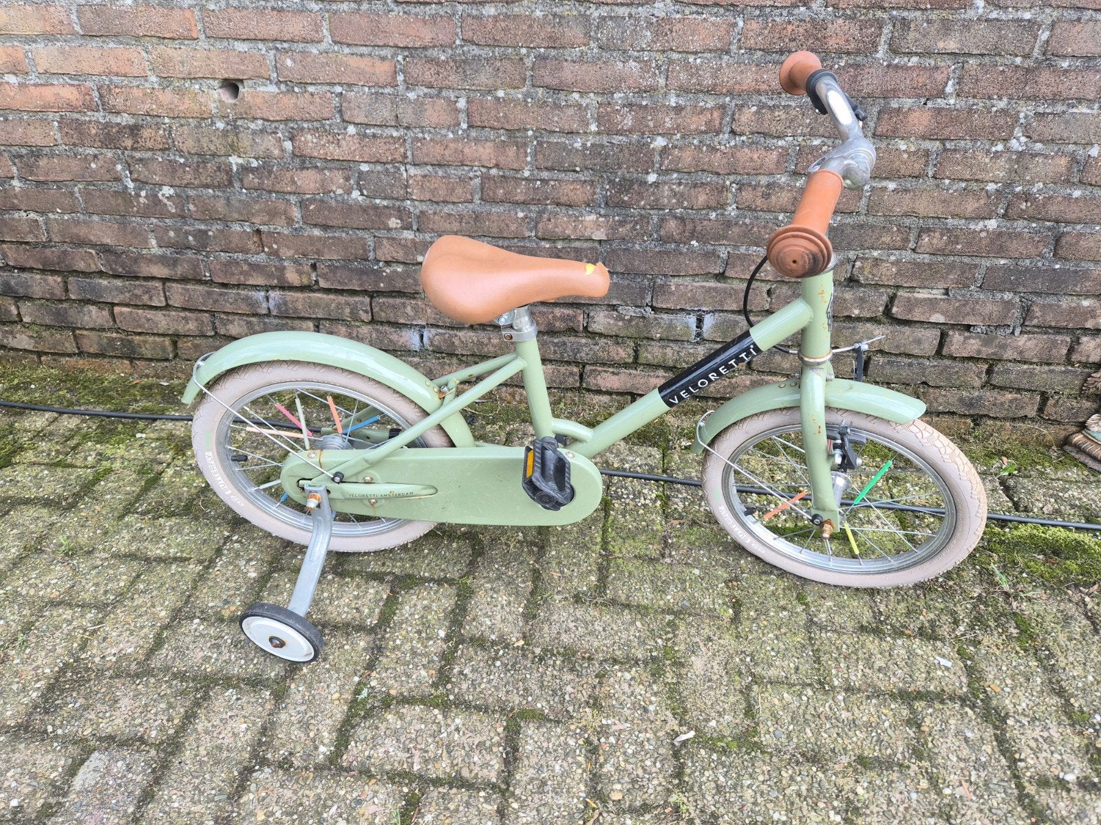 Veloretti 16 inch Desert Moss opknapper +zijwieltjes, Ophalen, Terugtraprem, Zijwieltjes, Veloretti