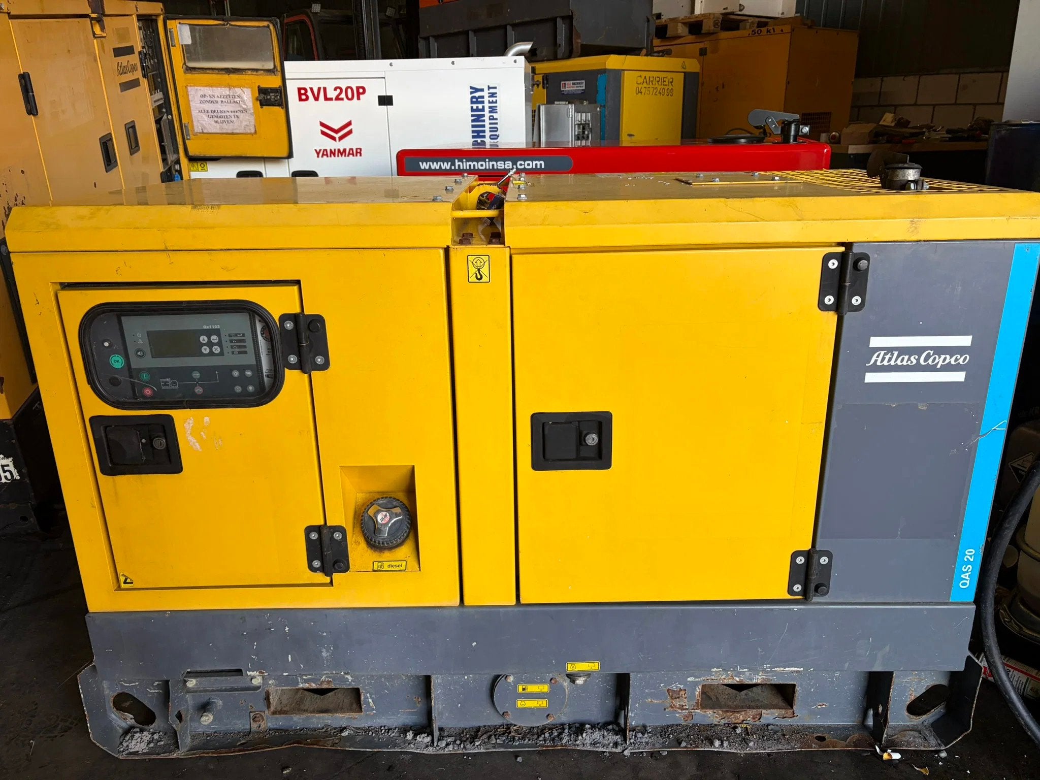 Atlas-Copco QAS 20 kVA kubota leroy somer aggregaat generato