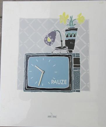 Klok Pauze - Van Tast, Verzenden, Gebruikt, Reclamebord