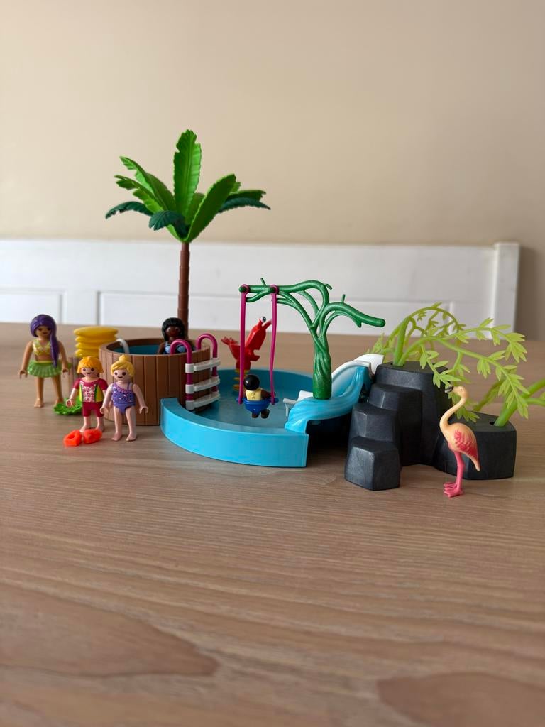 Playmobil Zwembad met Glijbaan en Bubbelbad, Ophalen of Verzenden, Zo goed als nieuw