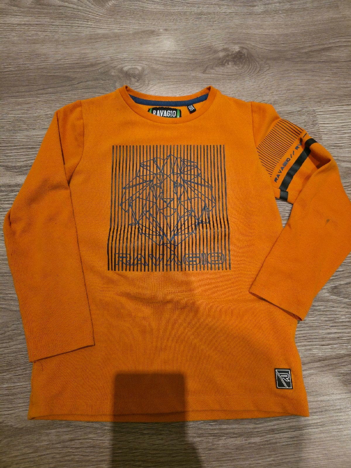 Ravagio Longsleeve Oranje Maat 128/134, Gebruikt, Ophalen of Verzenden, Shirt of Longsleeve, Jongen