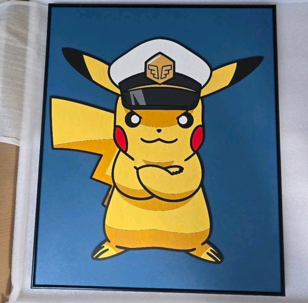 Unieke Houten Pikachu Kunstwerk - Handgemaakt, Ophalen, Nieuw