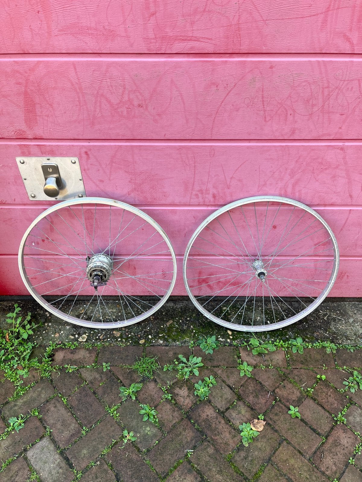 Wielset 28 inch Nexus 7 Shimano met shifter compleet, Gebruikt, Aluminium, Stadsfiets, Ophalen