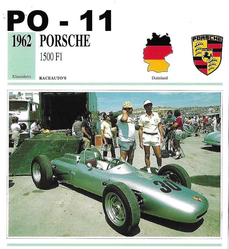 Po11 autokaart porsche 1500 f1 ( 1962 ), Ophalen of Verzenden, Zo goed als nieuw, Auto's