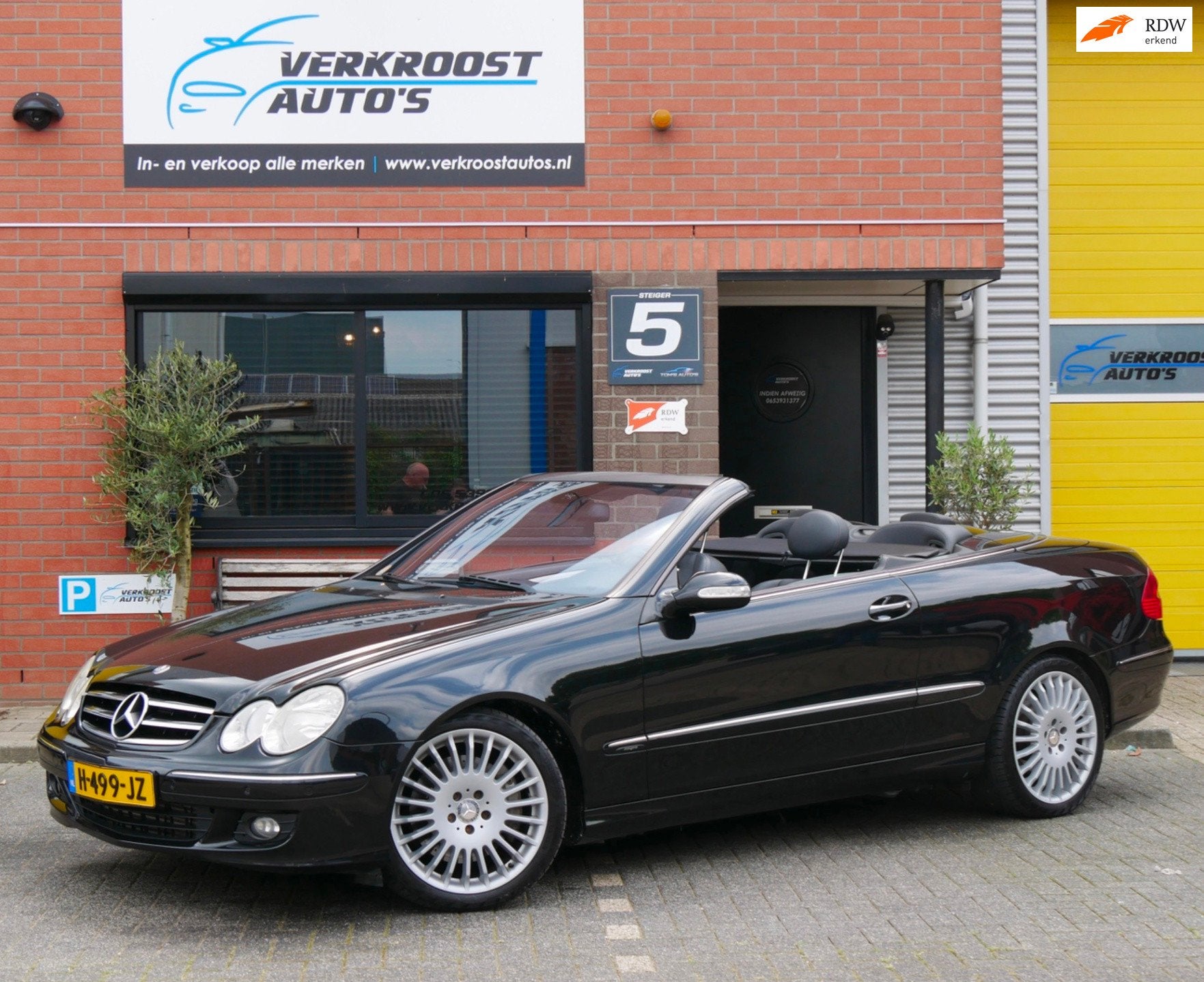 Mercedes-Benz CLK-klasse Cabrio 320 CDI Eleganceautomaat.zee, Auto's, Achterwielaandrijving, Gebruikt, Zwart, 197 €/maand