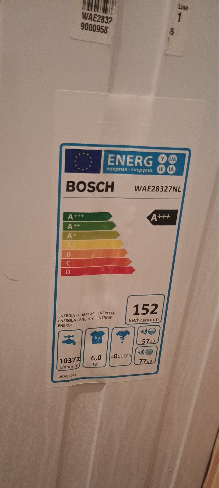 Bosch WAE28327N Serie 4 VarioPerfect Wasmachine A+++ 6kg, Witgoed en Apparatuur, Wasmachines, 1200 tot 1600 toeren, Gebruikt, 4 tot 6 kg