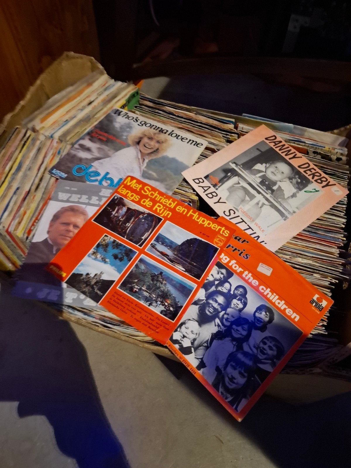 Partij CD's, LP's en singles - Nederlands, Duits, Engel, Ophalen, Gebruikt