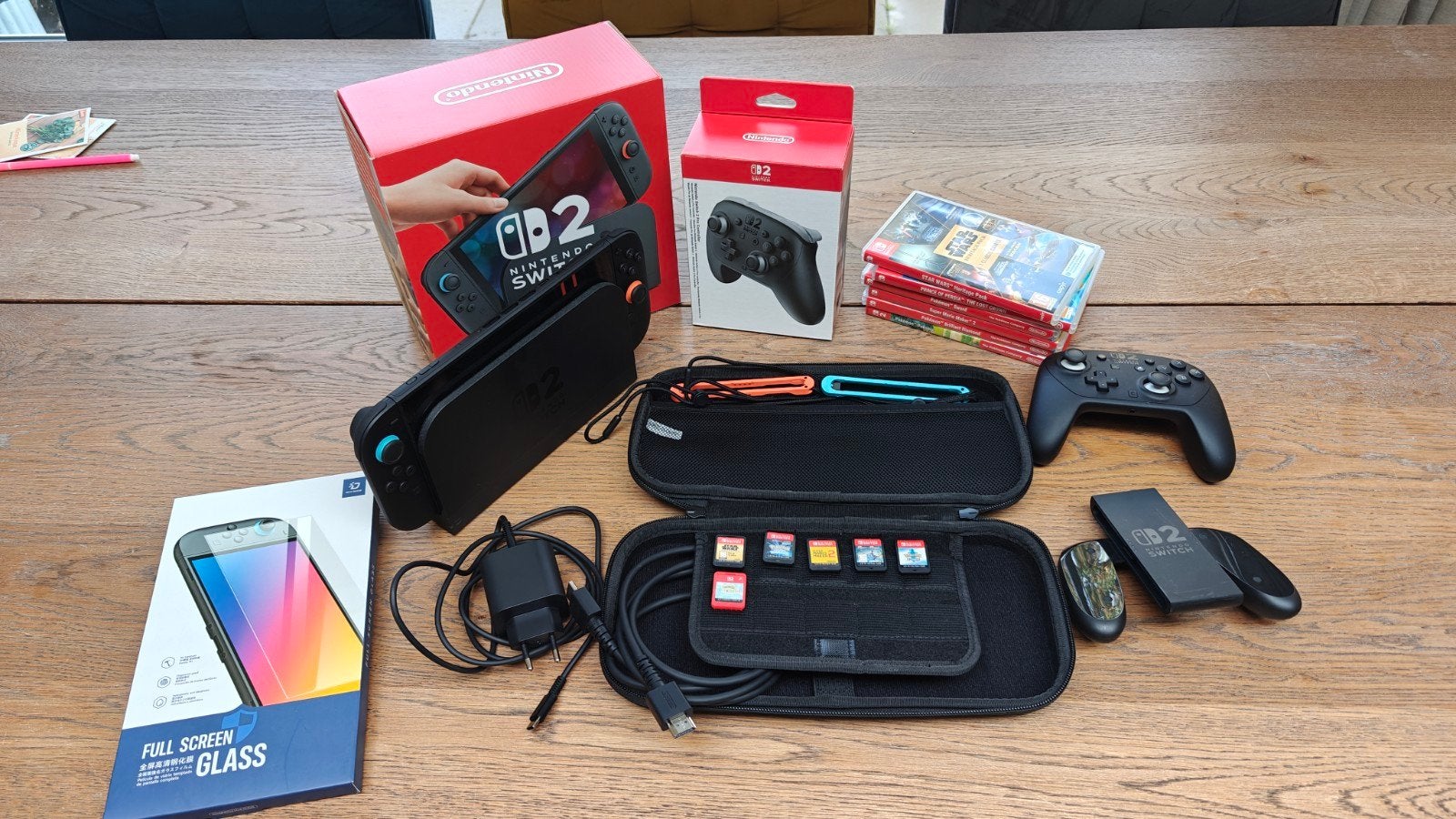 Nintendo switch 2 met Pro Controller en games, Ophalen, Zo goed als nieuw, Met 3 controllers of meer, Met games