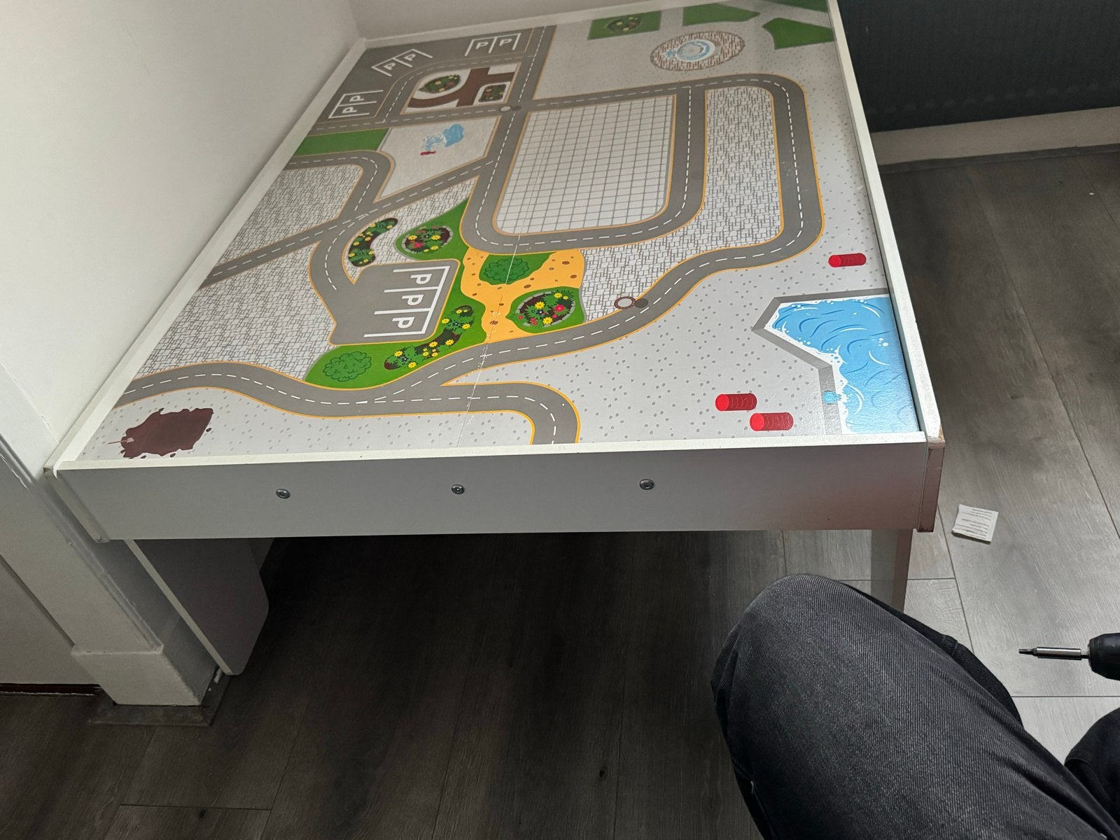 Omkeerbare Speeltafel met wegen en landschap - Gratis af te, Ophalen of Verzenden, Gebruikt